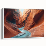 Framed wall art collection showcasing a panoramic view of colorful canyons, featuring vibrant earth tones and intricate textures, perfect for home decor.