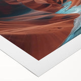 Stunning rolled canvas wall art showcasing a vibrant canyon landscape design, ideal for home decor, delivered in a protective cardboard tube for safe transport.