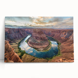 Stretched canvas artwork showcasing a vibrant canyon landscape design, featuring rich colors and intricate textures, perfect for enhancing modern home decor.