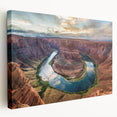 Stretched canvas wall art showcasing a vibrant canyon landscape design, featuring rich colors and intricate details, perfect for modern home decor.