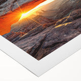 Colorful rolled canvas showcasing a stunning landscape of canyons, perfect for home decor, featuring rich earthy tones and intricate detailing, ideal for art enthusiasts.