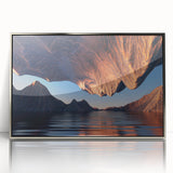 Framed acrylic wall art showcasing a stunning canyon landscape design, featuring vibrant colors and intricate details, perfect for adding a modern touch to home decor.