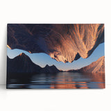 Stretched canvas wall art depicting a vibrant canyon landscape, showcasing rich earthy tones and intricate textures, ideal for enhancing home decor.