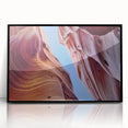 Framed acrylic wall art featuring a vibrant canyon landscape design, showcasing rich colors and intricate details, perfect for home decor in modern interiors.