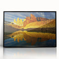 Framed acrylic wall art featuring a stunning canyon landscape design, showcasing vibrant colors and intricate details, perfect for modern home decor.