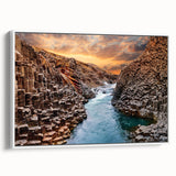 Framed landscape canyon wall art collection featuring intricate designs, vibrant colors, and a sleek white frame, ideal for enhancing modern decor.