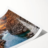 Vibrant rolled wall art print showcasing a stunning desert canyon landscape with rich colors and intricate details, perfect for home decor or art collection.