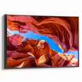Framed wall art collection featuring a stunning canyon landscape design, showcasing rich earthy tones and intricate details. Ideal for enhancing modern interiors.