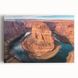 Stretched canvas artwork showcasing a vibrant canyon landscape with rich colors and intricate details, ideal for enhancing home decor in modern settings.