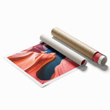 Vibrant landscape canyon wall art collection print showcasing rich earth tones and intricate details, rolled and ready for framing to enhance home décor.