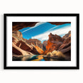 Framed wall art featuring a stunning canyon landscape design with a matte finish, showcasing vibrant colors and intricate details, perfect for home decor.