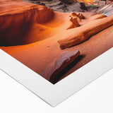 Vibrant rolled canvas wall art showcasing a stunning canyon landscape with rich colors and textures, ideal for enhancing interior decor. Packaged securely in a protective cardboard tube for safe delivery.