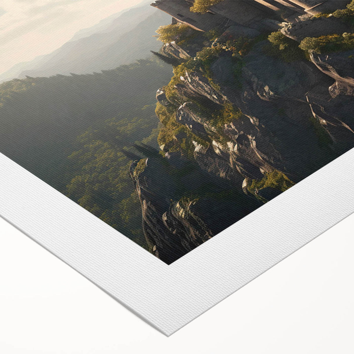 Stunning rolled canvas showcasing a picturesque landscape castle design, ideal for home decor. The artwork features vibrant colors and intricate details, perfect for adding elegance to any space.