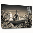 Beautiful acrylic glass wall art collection showcasing a side view of a scenic landscape with a castle, featuring vibrant colors and intricate details, ideal for home decor.