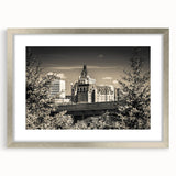 Framed wall art collection showcasing a picturesque landscape with a castle, featuring a silver frame and white matting, ideal for home decor enhancement.
