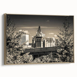 Framed canvas wall art collection showcasing a stunning landscape with a castle, featuring elegant gold accents, perfect for enhancing home decor.