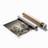 Stunning rolled print of a serene landscape featuring a majestic castle surrounded by lush greenery, ideal for home decor or art collections.