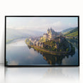 Framed landscape wall art collection featuring a stunning castle design with a sleek black frame, perfect for enhancing home decor and interior aesthetics.