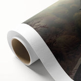 Rolled canvas artwork showcasing a vibrant landscape design featuring a majestic castle, ideal for home decor, beautifully packaged in a protective tube.