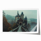 Stunning rolled print of a picturesque landscape featuring a majestic castle surrounded by lush greenery, perfect for home decor and art enthusiasts.