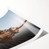 Stunning rolled print of a majestic castle landscape, showcasing intricate architectural details and vibrant colors, perfect for home decor or art enthusiasts.