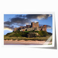Majestic landscape featuring a detailed castle design, printed on high-quality rolled canvas, showcasing vibrant colors and intricate details, perfect for wall art decor.
