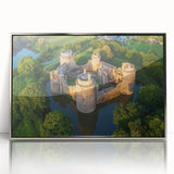 Framed wall art collection showcasing a stunning landscape with a castle, featuring a silver-acrylic frame that enhances the artwork's elegance. Ideal for home decor.