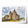 Rolled print showcasing a stunning landscape castle design, featuring vibrant colors and intricate details, perfect for home decor or art collection.