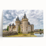 Stretched canvas artwork showcasing a stunning landscape with a majestic castle, featuring vibrant colors and intricate details, perfect for home decor or art collection.