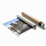 Stunning rolled print showcasing a vibrant landscape featuring a majestic castle surrounded by lush greenery, ideal for home decor or art collectors.