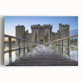 Stretched canvas wall art featuring a vibrant landscape and castle design, showcasing rich colors and intricate details, perfect for enhancing home decor.