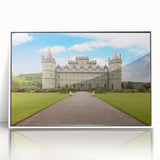 Framed wall art collection showcasing a stunning landscape featuring a majestic castle, presented in an elegant white frame, perfect for enhancing home decor.
