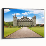 Framed canvas wall art showcasing a stunning landscape with a castle, featuring rich colors and intricate details, perfect for adding elegance to home decor.