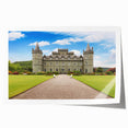 Rolled print showcasing a scenic landscape featuring a majestic castle surrounded by lush greenery, perfect for home decor and art enthusiasts. Ideal for adding elegance to any space.