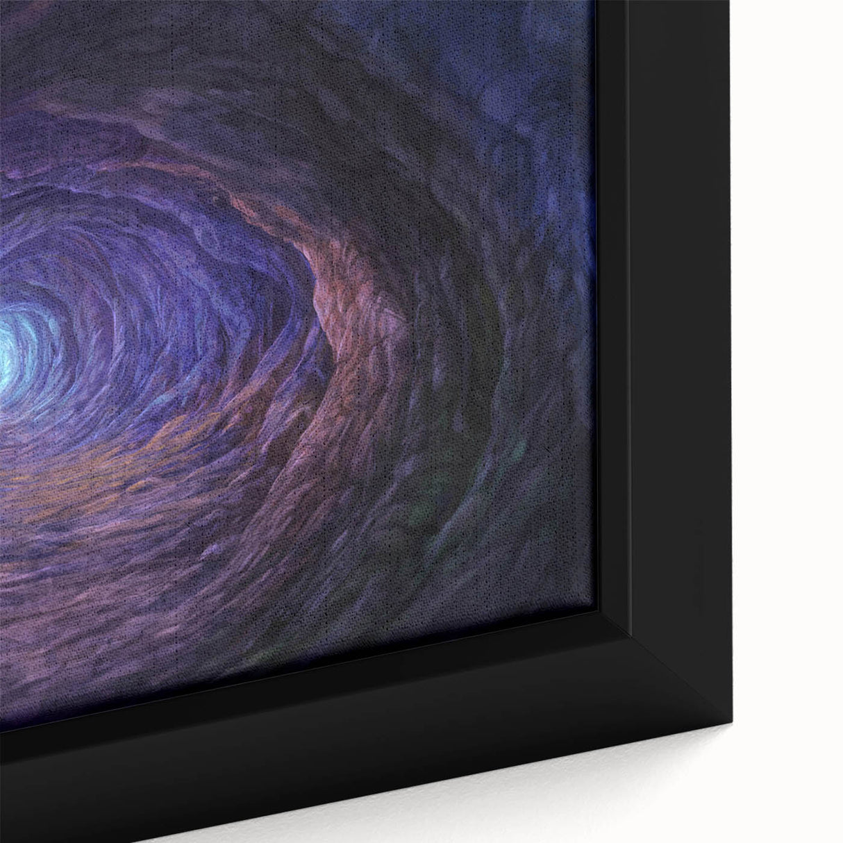 Framed canvas wall art showcasing a vibrant abstract landscape with intricate cave designs, featuring rich colors and textures, ideal for modern home decor.