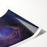 Rolled print showcasing an abstract cave landscape design, featuring earthy tones of browns and greens. Ideal for modern home decor, packaged securely in a cardboard tube for protection during shipping.