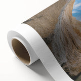 Rolled canvas art showcasing a vibrant landscape with colorful caves, designed for wall decor. Perfect for adding a unique touch to any interior space.