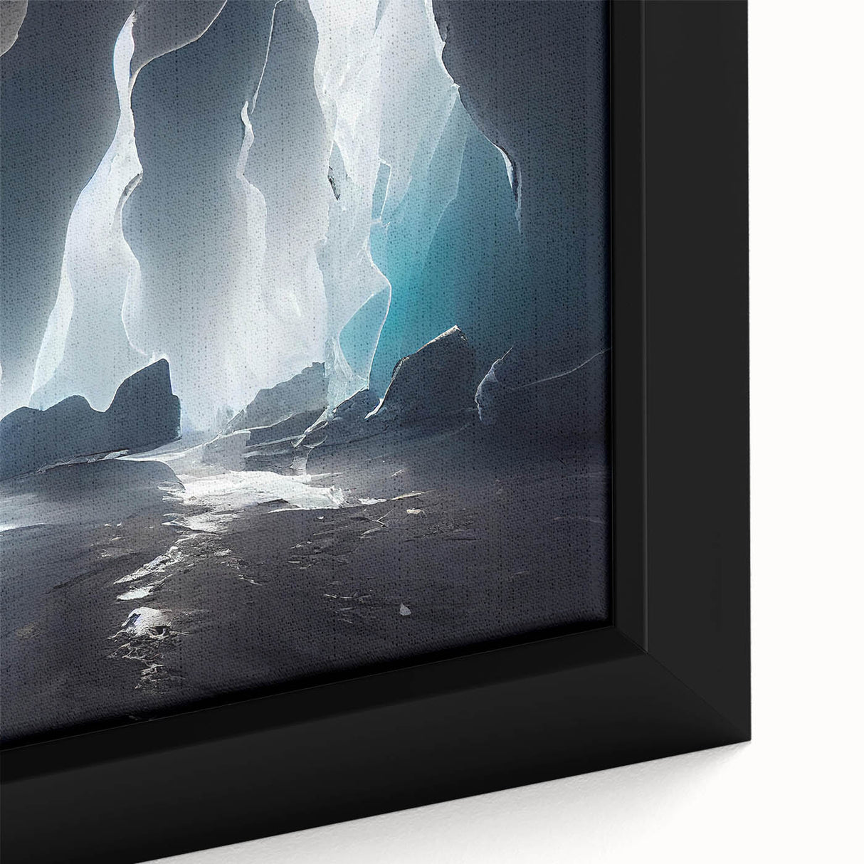 Framed canvas artwork showcasing a vibrant landscapes and caves design, highlighting intricate textures and colors, perfect for modern home decor.