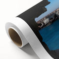 Rolled canvas showcasing a vibrant landscape with intricate cave designs, perfect for home decor. Comes in a protective cardboard tube.