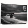 Acrylic glass wall art featuring a stunning landscape design of cliffs, showcasing vibrant colors and intricate details, displayed in a stylish side view with pins. Perfect for modern home decor, this piece enhances any living space with its natural beauty.
