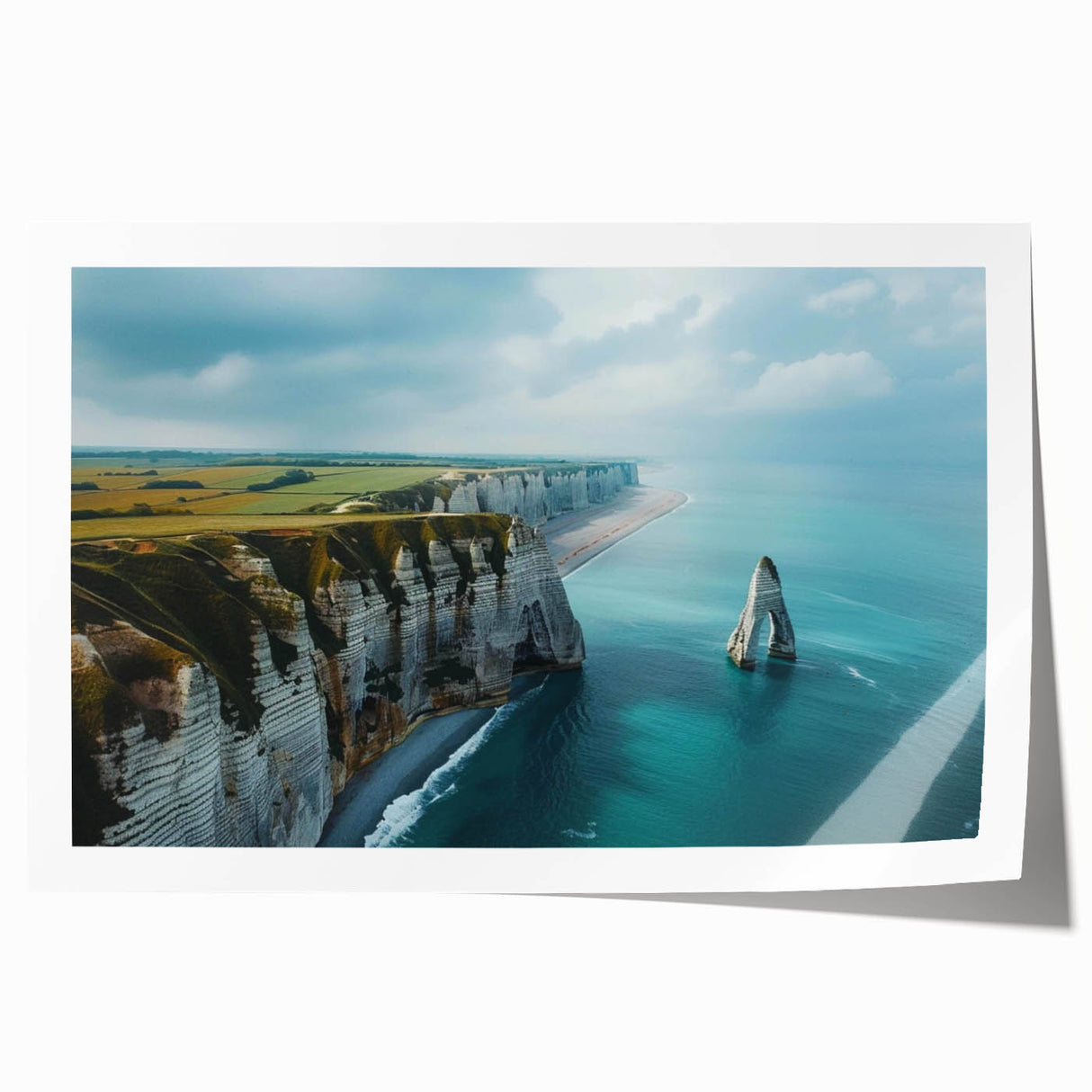 Stunning rolled print showcasing a vibrant landscape of cliffs, featuring rich colors and detailed textures, perfect for home decor or art collection.