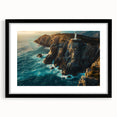 Framed wall art featuring a stunning landscape of cliffs, designed with a matte black finish, showcasing natural beauty and modern decor style for home or office.