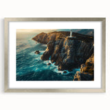 Framed wall art collection showcasing a stunning cliff landscape design, featuring a silver mat and a sleek frame, perfect for enhancing modern decor.