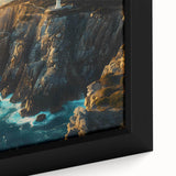 Framed canvas wall art showcasing a vibrant landscape of cliffs, highlighting intricate textures and colors, perfect for home decor enthusiasts.