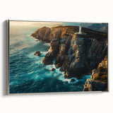 Framed canvas wall art showcasing a stunning cliff landscape design with silver accents, perfect for modern home decor and enhancing interior aesthetics.