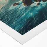 Vibrant rolled canvas featuring a stunning landscape design of cliffs, showcasing rich colors and intricate details, ideal for enhancing home decor.