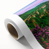 Vibrant rolled canvas wall art showcasing a stunning cliff landscape design, featuring rich colors and intricate details, perfect for home decor or gallery display.