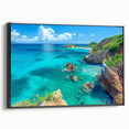 Framed wall art showcasing a stunning landscape of cliffs, featuring rich colors and intricate details, designed to enhance modern decor. Ideal for nature lovers.