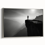Framed canvas wall art showcasing a serene landscape of cliffs with a vibrant sunset. The artwork features rich colors and intricate details, perfect for modern decor.