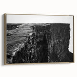 Framed canvas wall art of a stunning cliff landscape design, featuring gold accents, ideal for home decor. The piece showcases vibrant colors and intricate details, enhancing any living space with a touch of nature-inspired elegance.